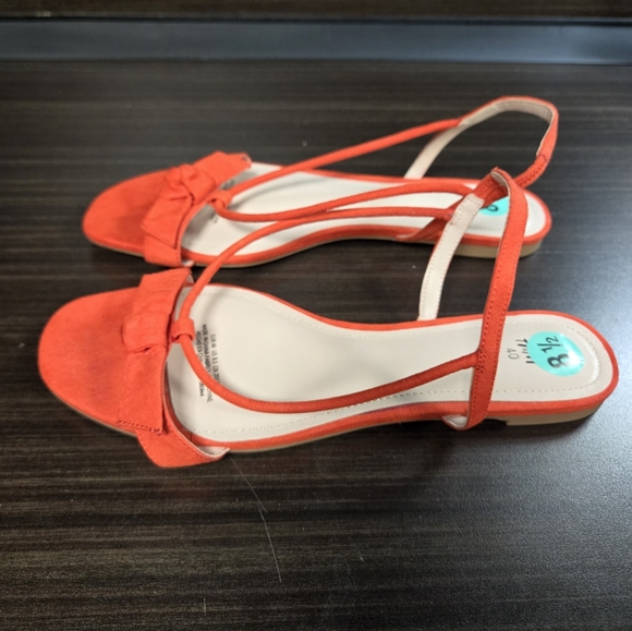 [NEW] H&M Red/Orange Bow Sandals Size 8.5 - Picture 3 of 6